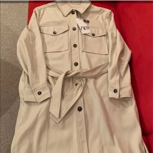 Zara faux leather long overshirt